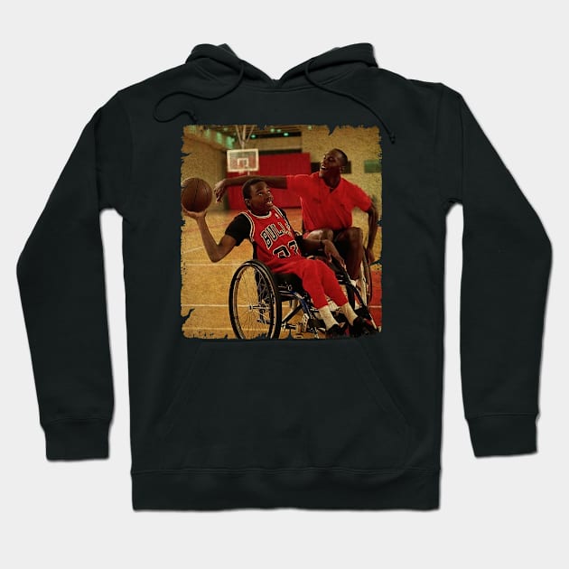 Michael Jordan - Plays a Game of Wheelchair Basketball Againts Paralympic Eric Barber Hoodie by Wendyshopart